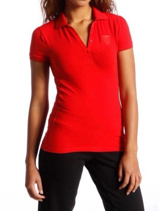 Ferrari Tops - Ferrari Red Women's Polo Shirt with Embossed Shield